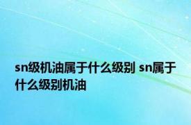 sn级机油属于什么级别 sn属于什么级别机油