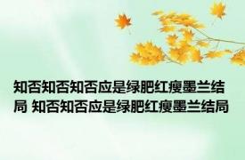 知否知否知否应是绿肥红瘦墨兰结局 知否知否应是绿肥红瘦墨兰结局