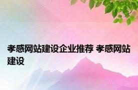 孝感网站建设企业推荐 孝感网站建设 