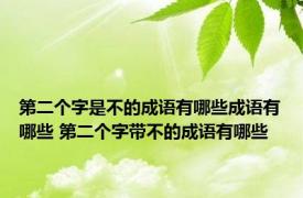 第二个字是不的成语有哪些成语有哪些 第二个字带不的成语有哪些