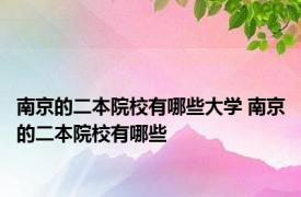 南京的二本院校有哪些大学 南京的二本院校有哪些