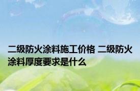 二级防火涂料施工价格 二级防火涂料厚度要求是什么