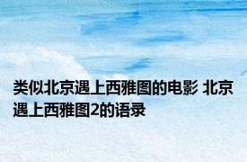 类似北京遇上西雅图的电影 北京遇上西雅图2的语录