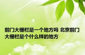 前门大栅栏是一个地方吗 北京前门大栅栏是个什么样的地方