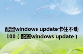 配置windows update卡住不动 100（配置windows update）