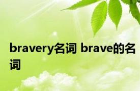 bravery名词 brave的名词