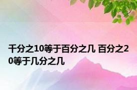 千分之10等于百分之几 百分之20等于几分之几