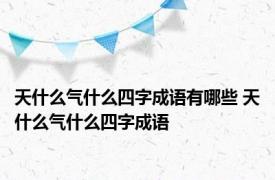 天什么气什么四字成语有哪些 天什么气什么四字成语