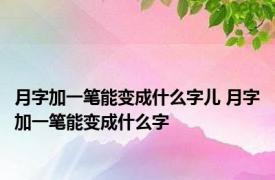 月字加一笔能变成什么字儿 月字加一笔能变成什么字