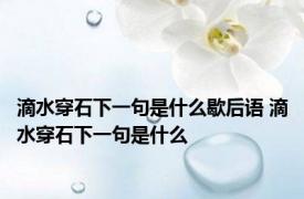 滴水穿石下一句是什么歇后语 滴水穿石下一句是什么