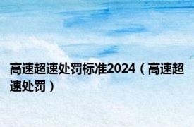 高速超速处罚标准2024（高速超速处罚）