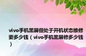 vivo手机黑屏但处于开机状态维修要多少钱（vivo手机黑屏修多少钱）