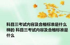 科目三考试内容及合格标准是什么样的 科目三考试内容及合格标准是什么