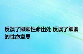 反误了卿卿性命出处 反误了卿卿的性命意思