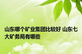 山东哪个矿业集团比较好 山东七大矿务局有哪些