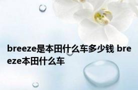 breeze是本田什么车多少钱 breeze本田什么车