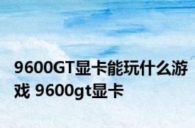 9600GT显卡能玩什么游戏 9600gt显卡 