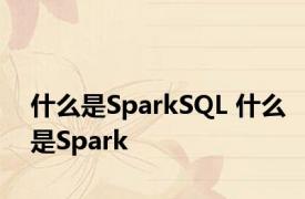 什么是SparkSQL 什么是Spark