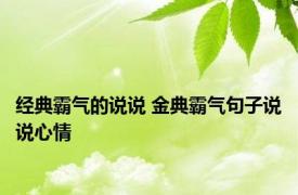 经典霸气的说说 金典霸气句子说说心情