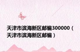 天津市滨海新区邮编300000（天津市滨海新区邮编）