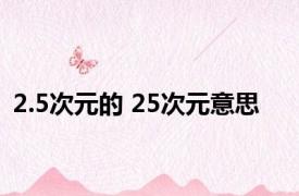 2.5次元的 25次元意思