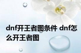 dnf开王者图条件 dnf怎么开王者图