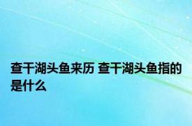 查干湖头鱼来历 查干湖头鱼指的是什么