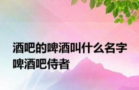 酒吧的啤酒叫什么名字 啤酒吧侍者 