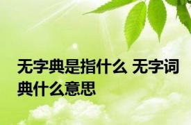 无字典是指什么 无字词典什么意思