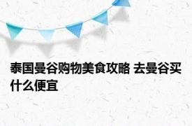 泰国曼谷购物美食攻略 去曼谷买什么便宜