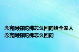 念完阿弥陀佛怎么回向给全家人 念完阿弥陀佛怎么回向