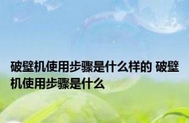 破壁机使用步骤是什么样的 破壁机使用步骤是什么