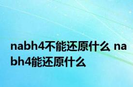 nabh4不能还原什么 nabh4能还原什么