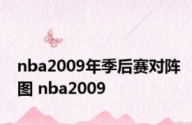 nba2009年季后赛对阵图 nba2009 