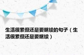 生活很累但还是要继续的句子（生活很累但还是要继续）