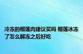 冷冻的榴莲肉建议买吗 榴莲冰冻了怎么解冻之后好吃