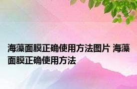 海藻面膜正确使用方法图片 海藻面膜正确使用方法