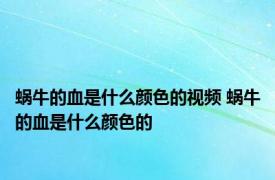 蜗牛的血是什么颜色的视频 蜗牛的血是什么颜色的