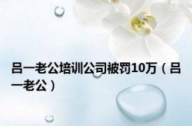 吕一老公培训公司被罚10万（吕一老公）