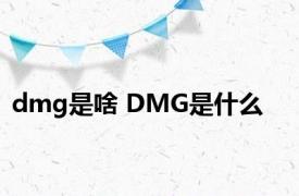 dmg是啥 DMG是什么