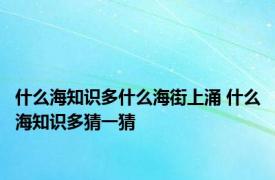 什么海知识多什么海街上涌 什么海知识多猜一猜