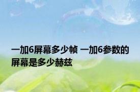 一加6屏幕多少帧 一加6参数的屏幕是多少赫兹