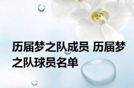 历届梦之队成员 历届梦之队球员名单