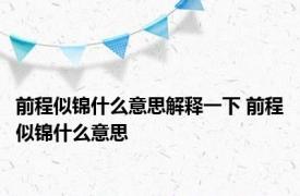 前程似锦什么意思解释一下 前程似锦什么意思