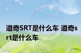 道奇SRT是什么车 道奇srt是什么车