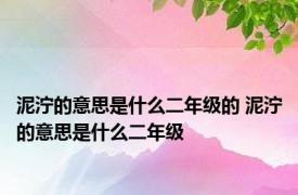 泥泞的意思是什么二年级的 泥泞的意思是什么二年级