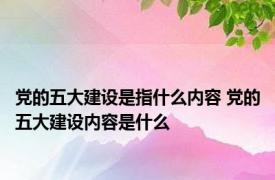 党的五大建设是指什么内容 党的五大建设内容是什么