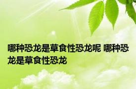 哪种恐龙是草食性恐龙呢 哪种恐龙是草食性恐龙