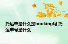 托运单是什么是booking吗 托运单号是什么