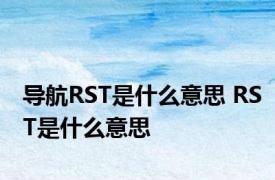 导航RST是什么意思 RST是什么意思